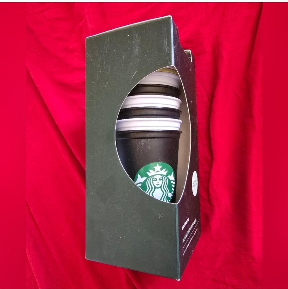 Starbucks X6 Black and White Tumbler Set Reusable Hot Cups
